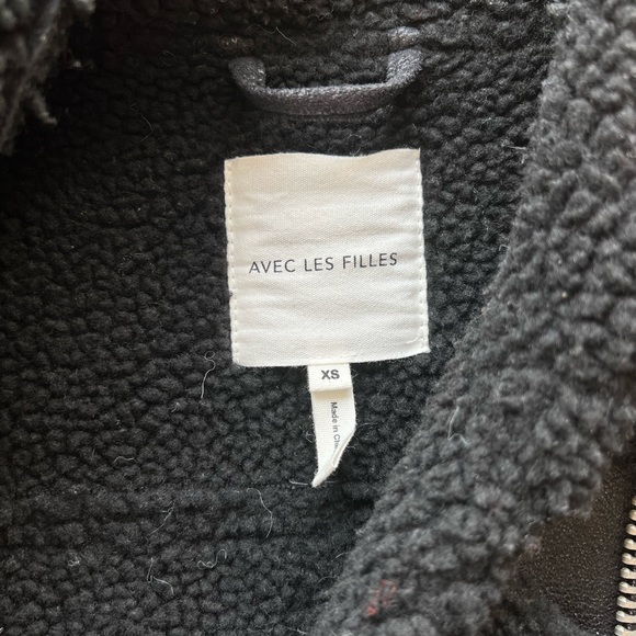 Avec Les Filles Faux Shearling Biker Jacket - Picture 6 of 6